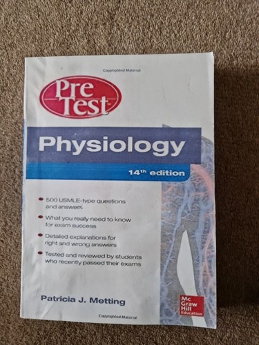 Physiology pretest - physiology,